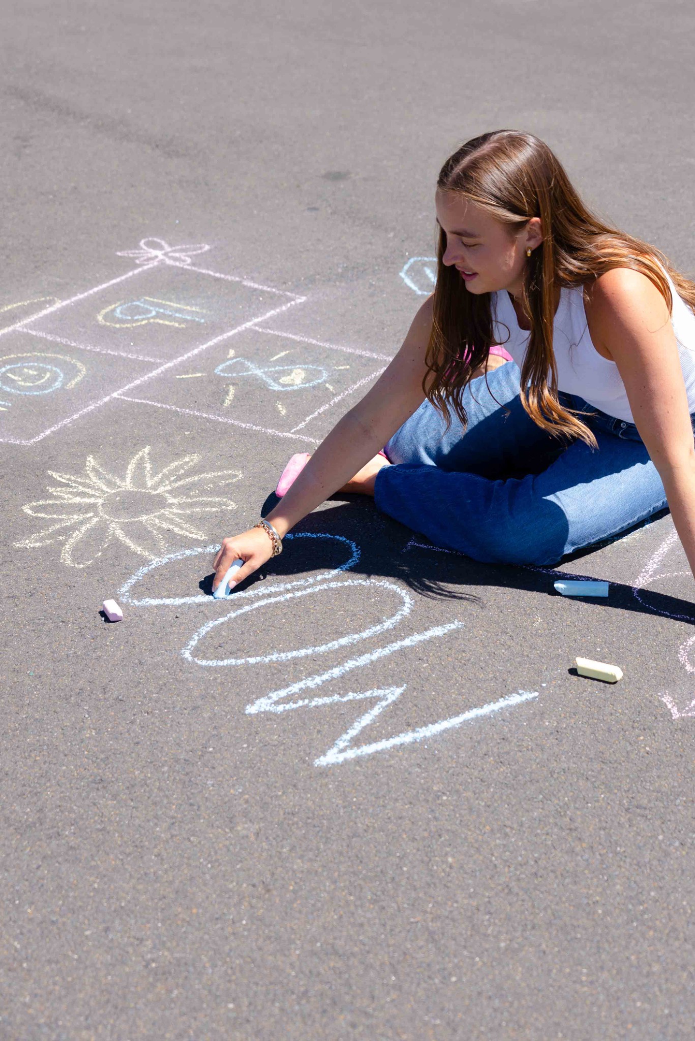 Moo drawing in chalk